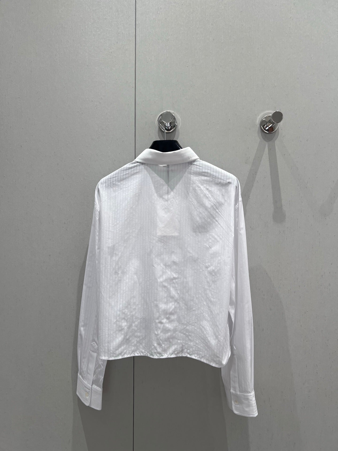 Celine 25 Striped Long-sleeved Shirt White Cotton 217877