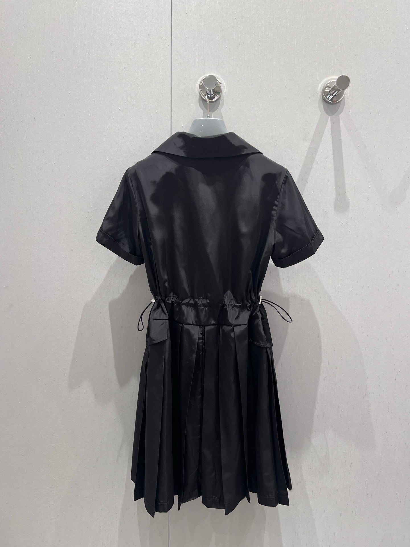 Prada 25 Short Sleeve Zipper Dress Black Polyester 218738