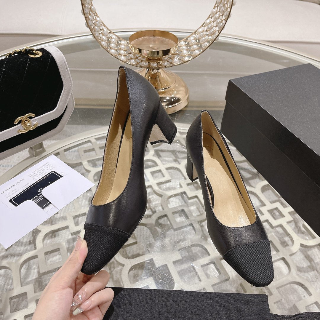 cc pump 6.5 black lambskin