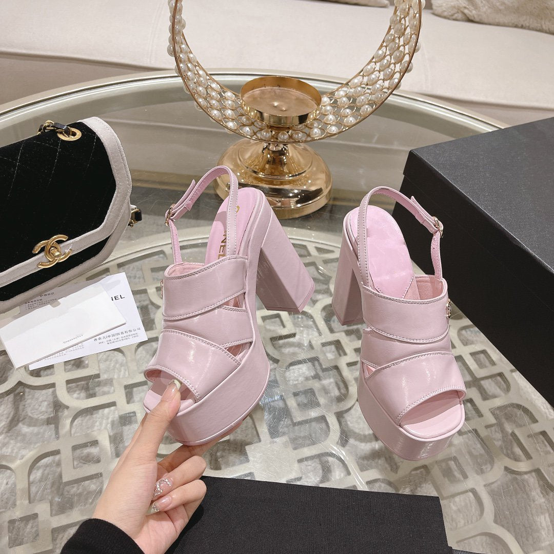 sandals pink patent crumpled lambskin