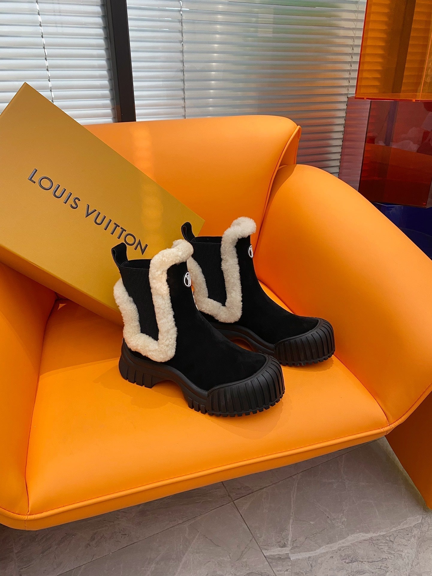 LV Ruby Flat Ankle Boot 55mm Black Suede