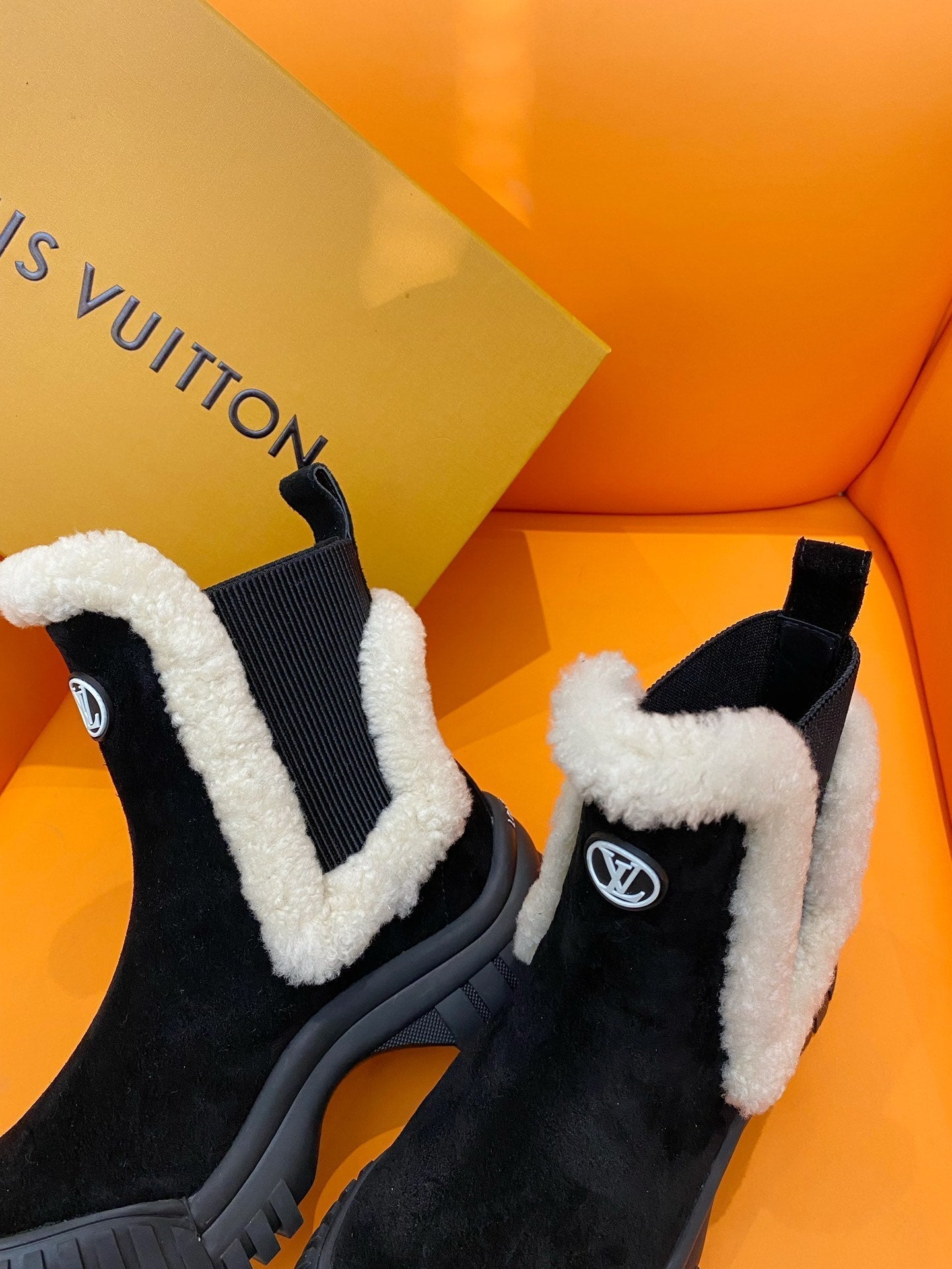 LV Ruby Flat Ankle Boot 55mm Black Suede