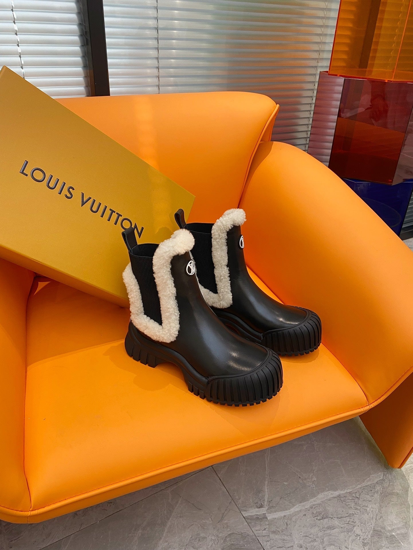 LV Ruby Flat Ankle Boot 55mm Black Cowhide