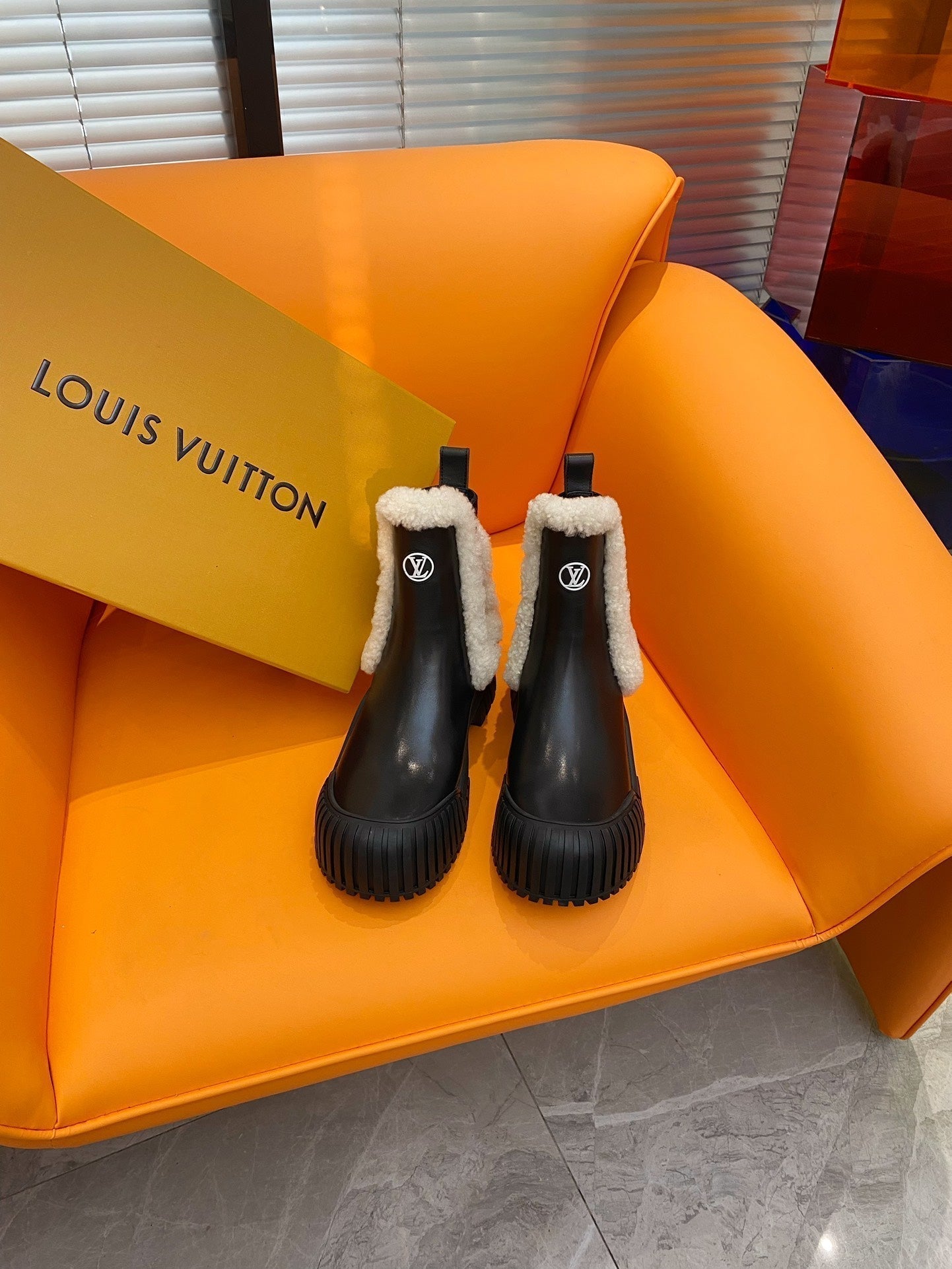 LV Ruby Flat Ankle Boot 55mm Black Cowhide