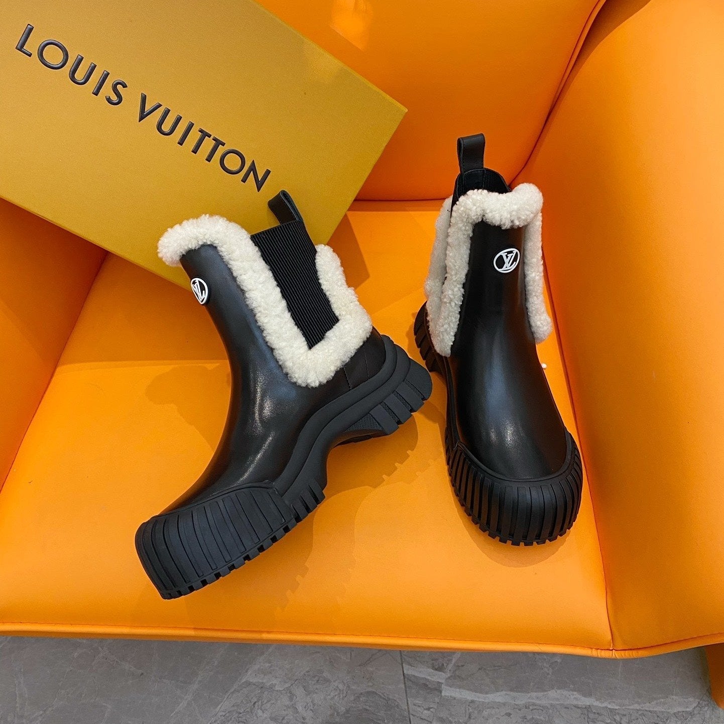 LV Ruby Flat Ankle Boot 55mm Black Cowhide