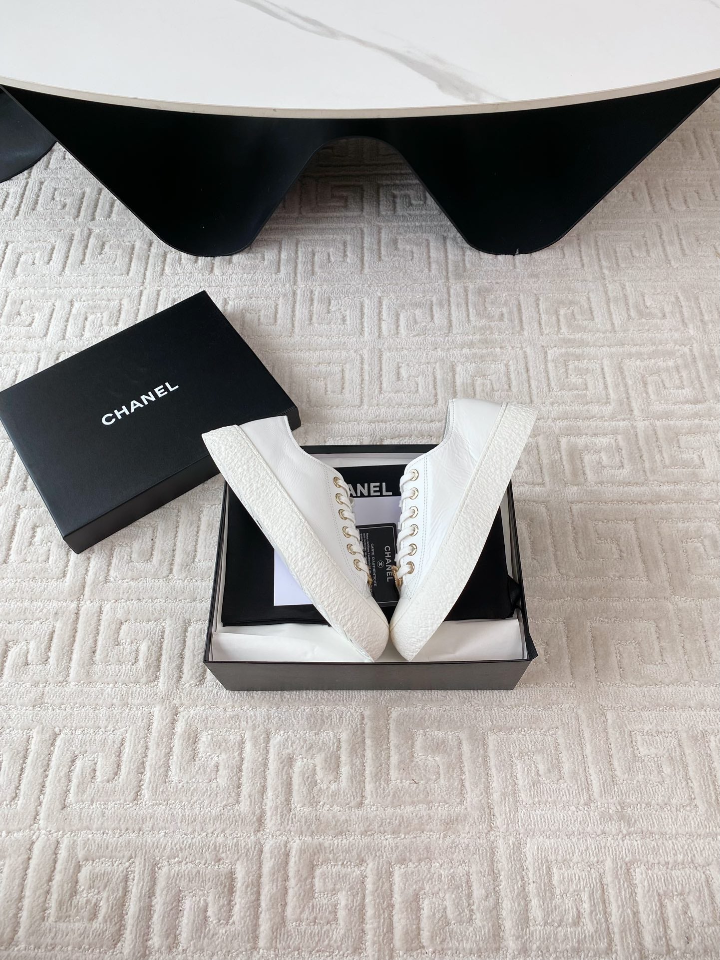 CC Low Sneaker 35mm White Wrinkled Cowhide