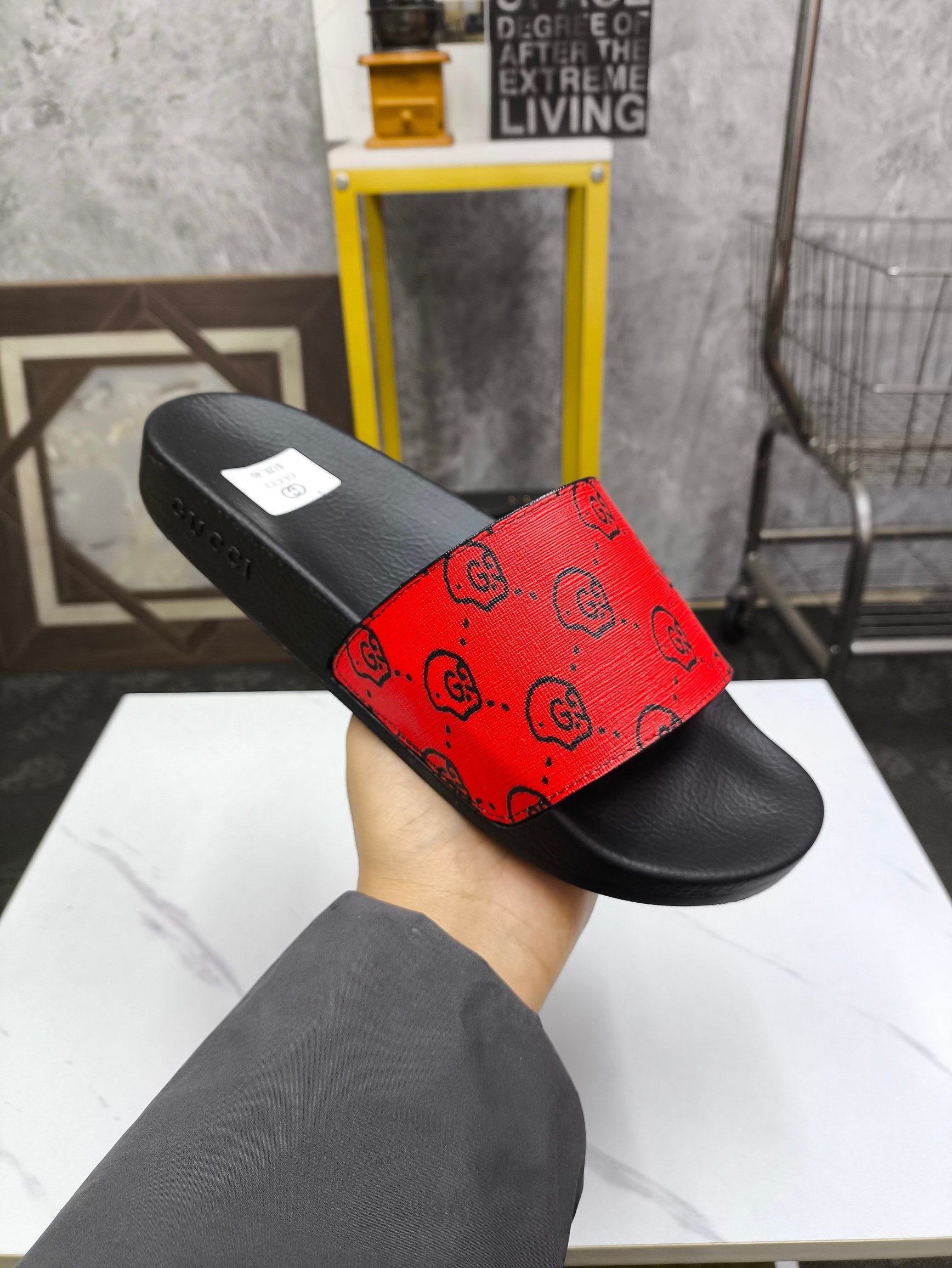 GG Men's Slide Red Sheepskin 535408