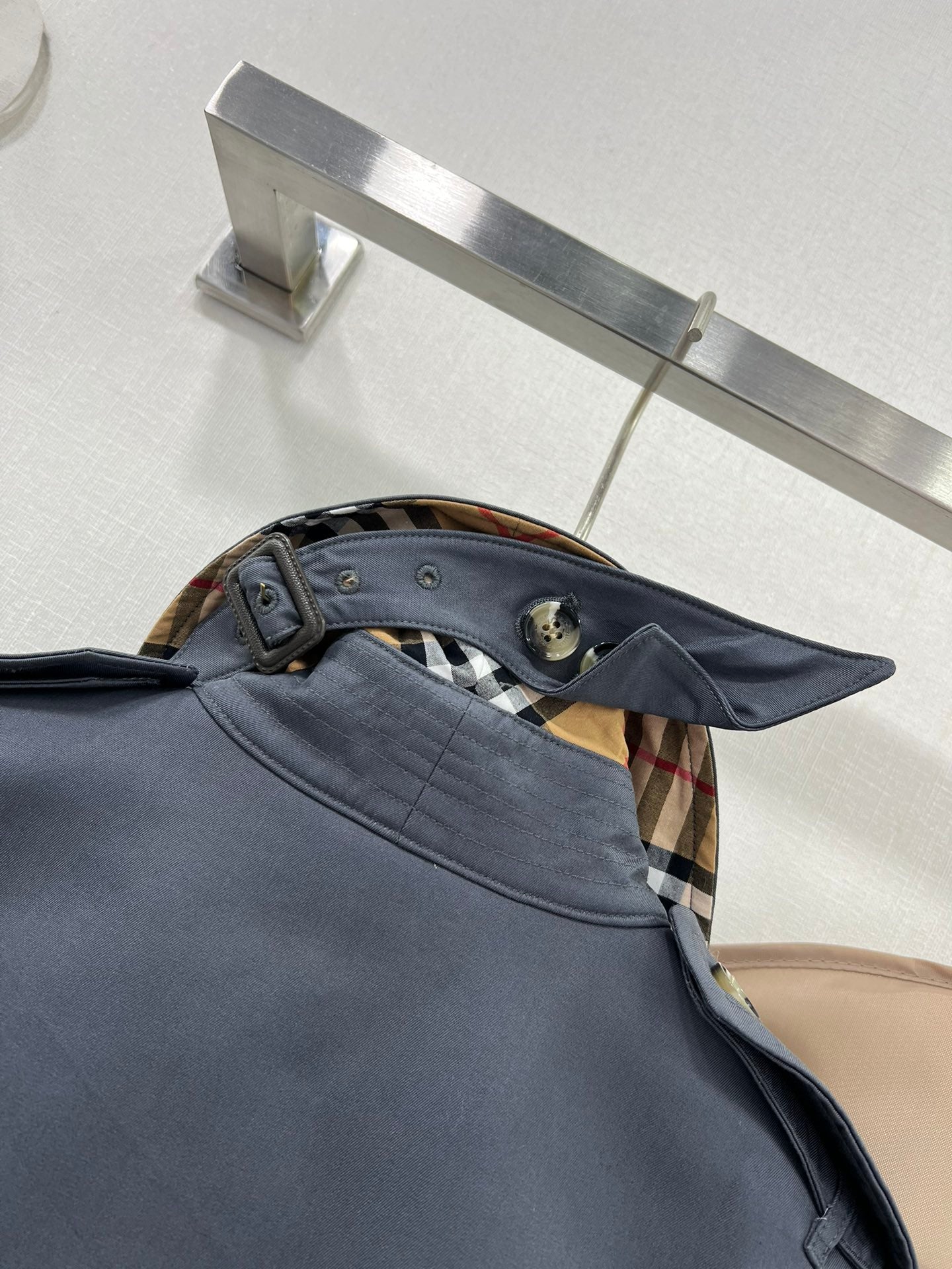 Bur 25 Long Coat Grey Blue Cotton 299471