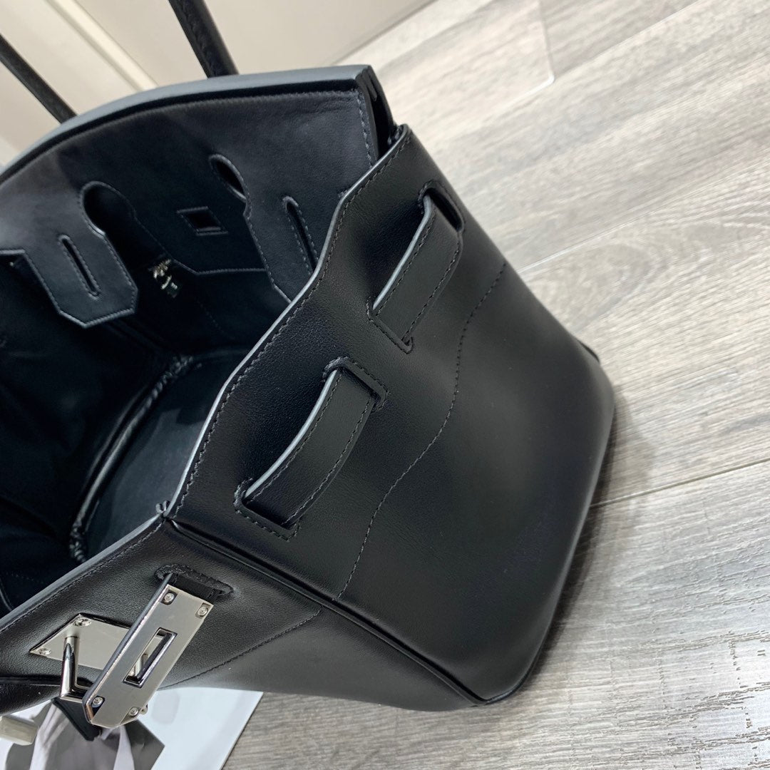 HM Shoulder Birkin 40cm Black Clemence Leather Silver Hardware