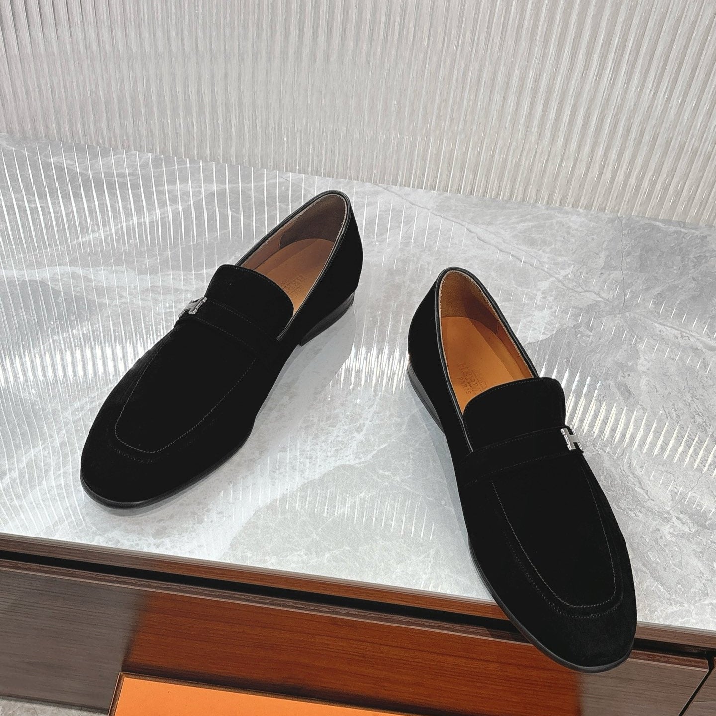 HM Men's Loafer Black Suede 524034