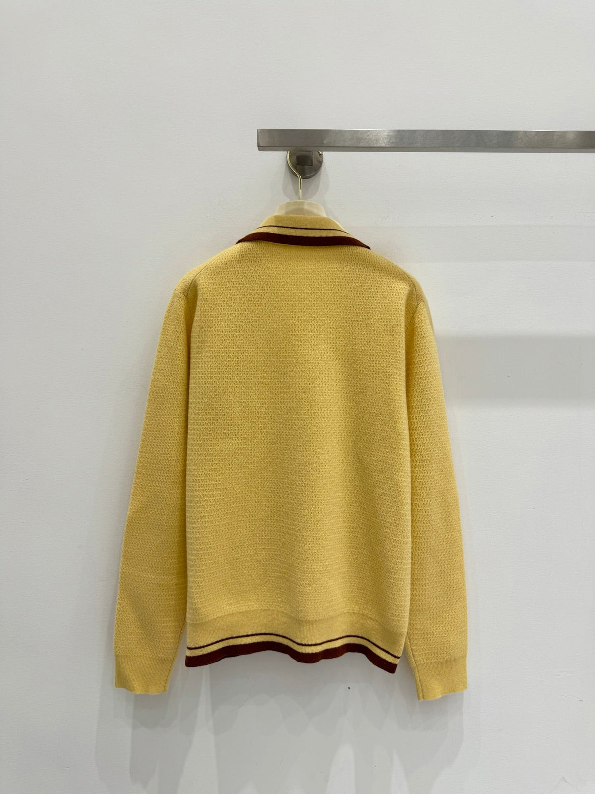 Miumiu 2026 Long-sleeved Shirt With Lapel Collar Yellow Cashmere 417644