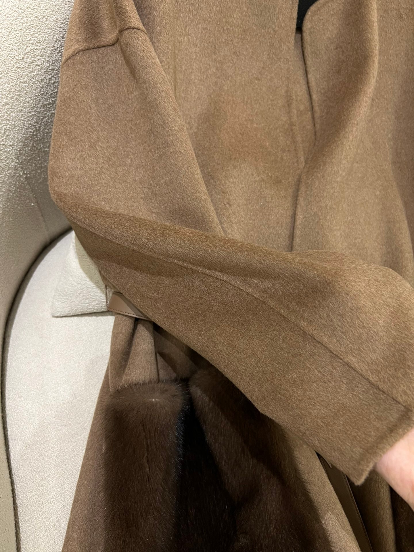 LP 25 Crew Neck Coat Brown Cashmere Fur 303967