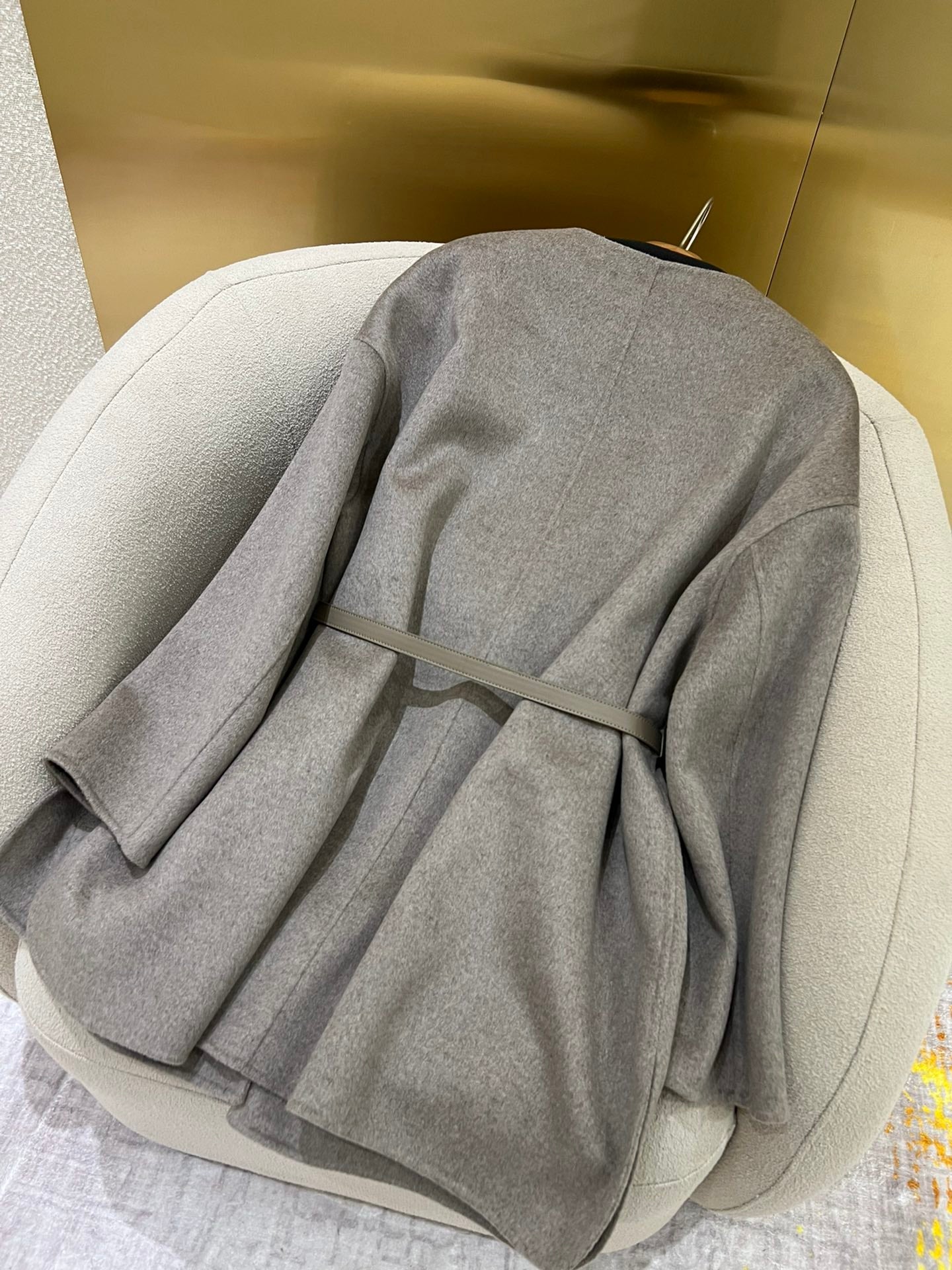 LP 25 Crew Neck Coat Light Gray Cashmere Fur 303966