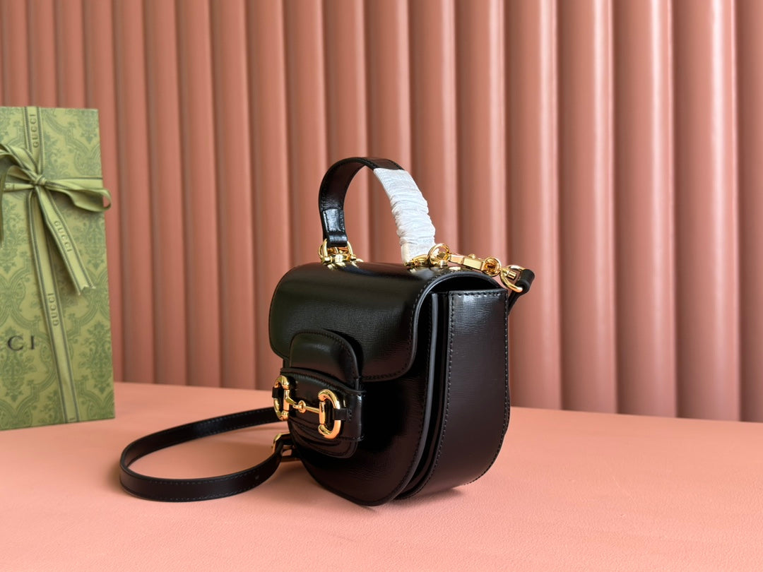 Gucci Horsebit Bag Black Leather 239811