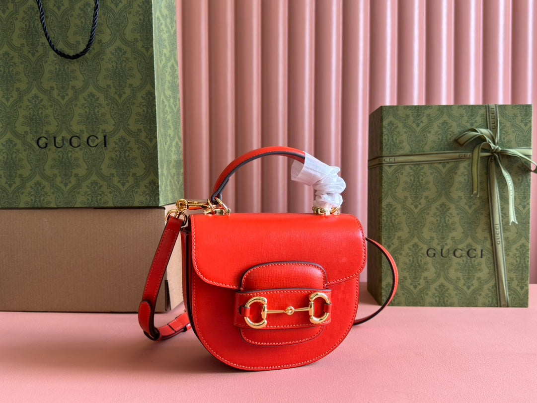 Gucci Horsebit Bag Red Leather 239808