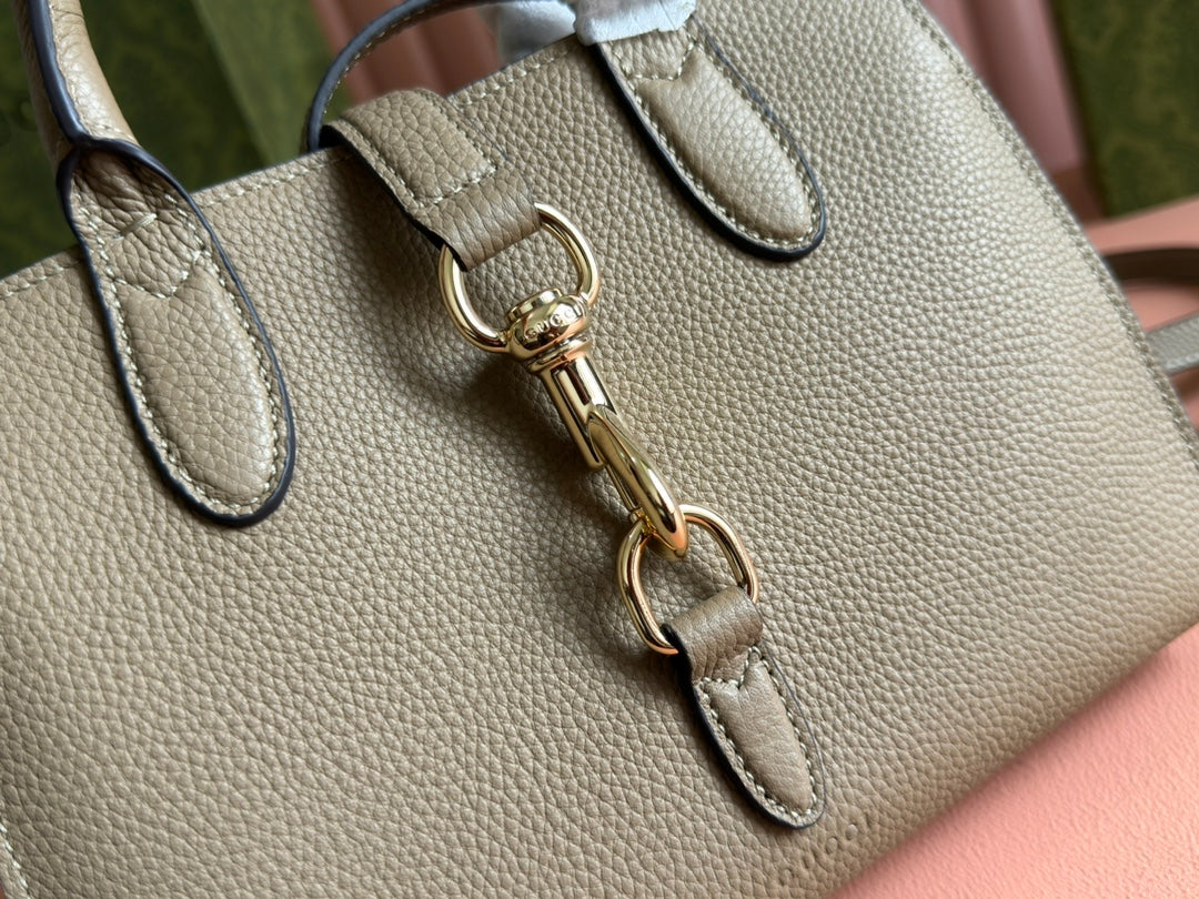 Gucci Jackie Tote Bag Beige Leather 248602