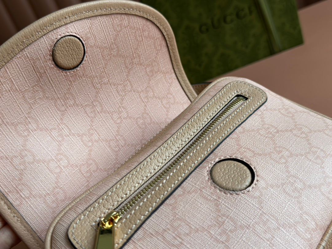 Gucci Ophidia 19cm Bag Pink Canvas 239919