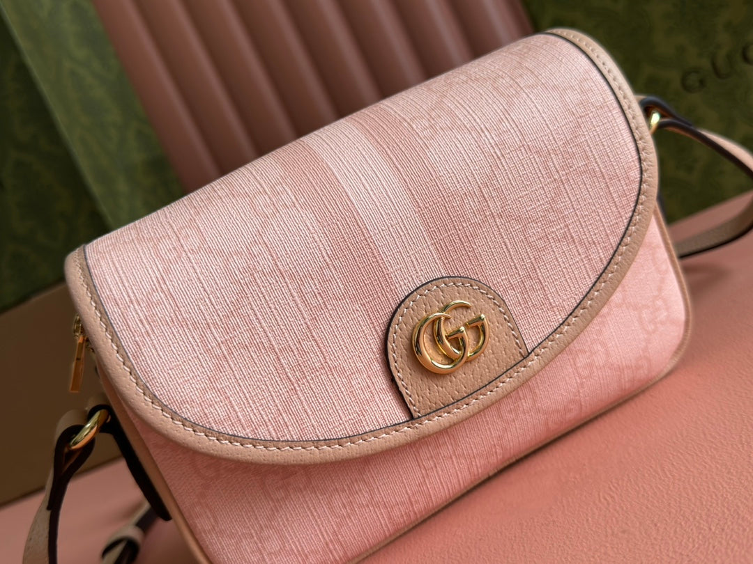 Gucci Ophidia 19cm Bag Pink Canvas 239919