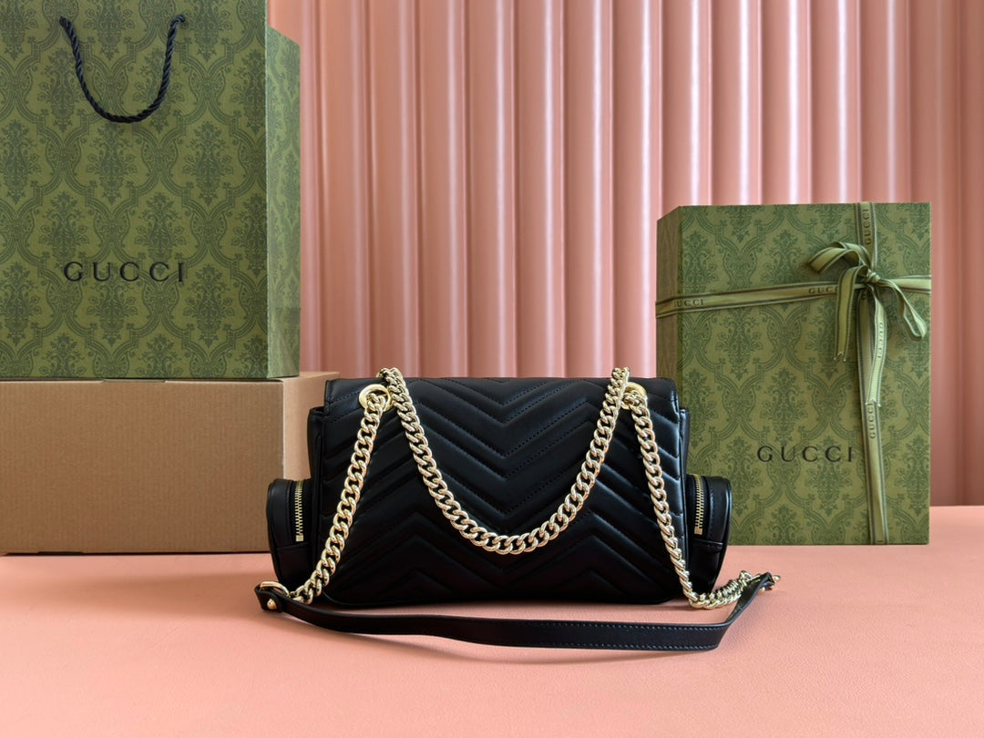 Gucci Marmont Bag  Black Leather 244247