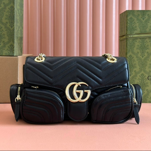 Gucci Marmont Bag  Black Leather 244247