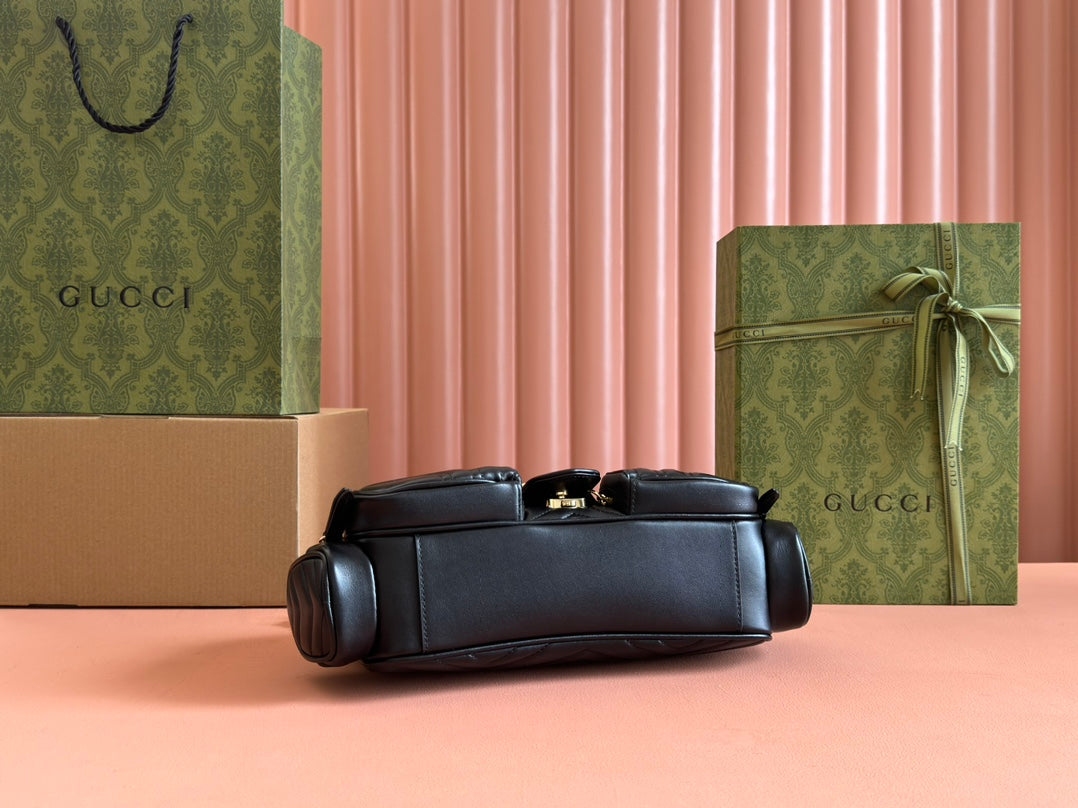 Gucci Marmont Bag  Black Leather 244247