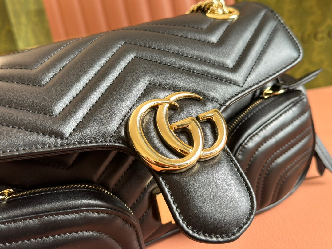 Gucci Marmont Bag  Black Leather 244247
