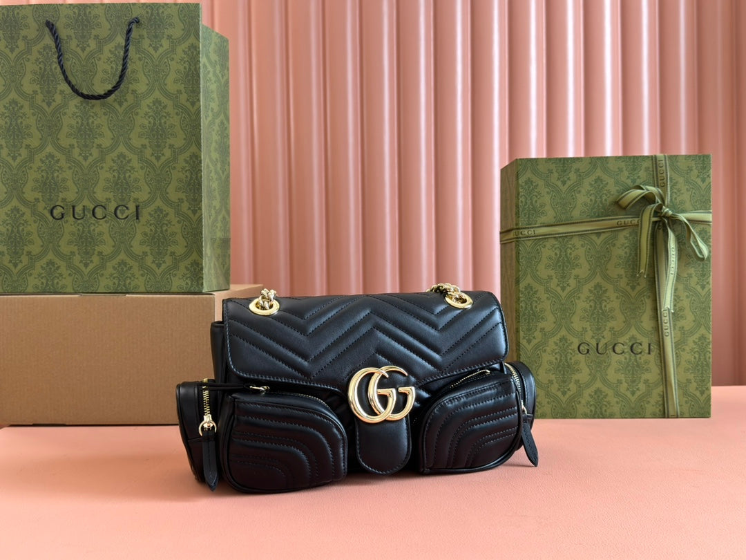 Gucci Marmont Bag  Black Leather 244247