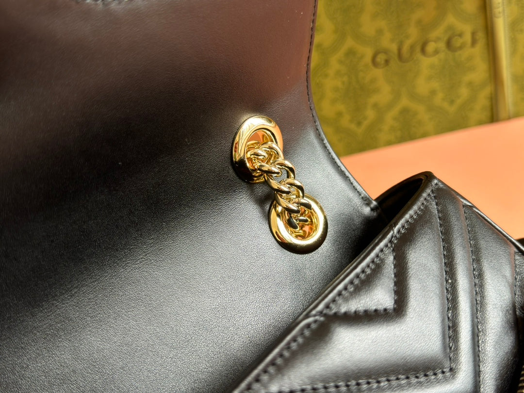 Gucci Marmont Bag  Black Leather 244247