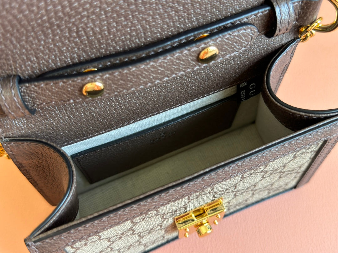 Gucci Ophidia 17.5cm Bag Ebony Brown Canvas Leather 248489