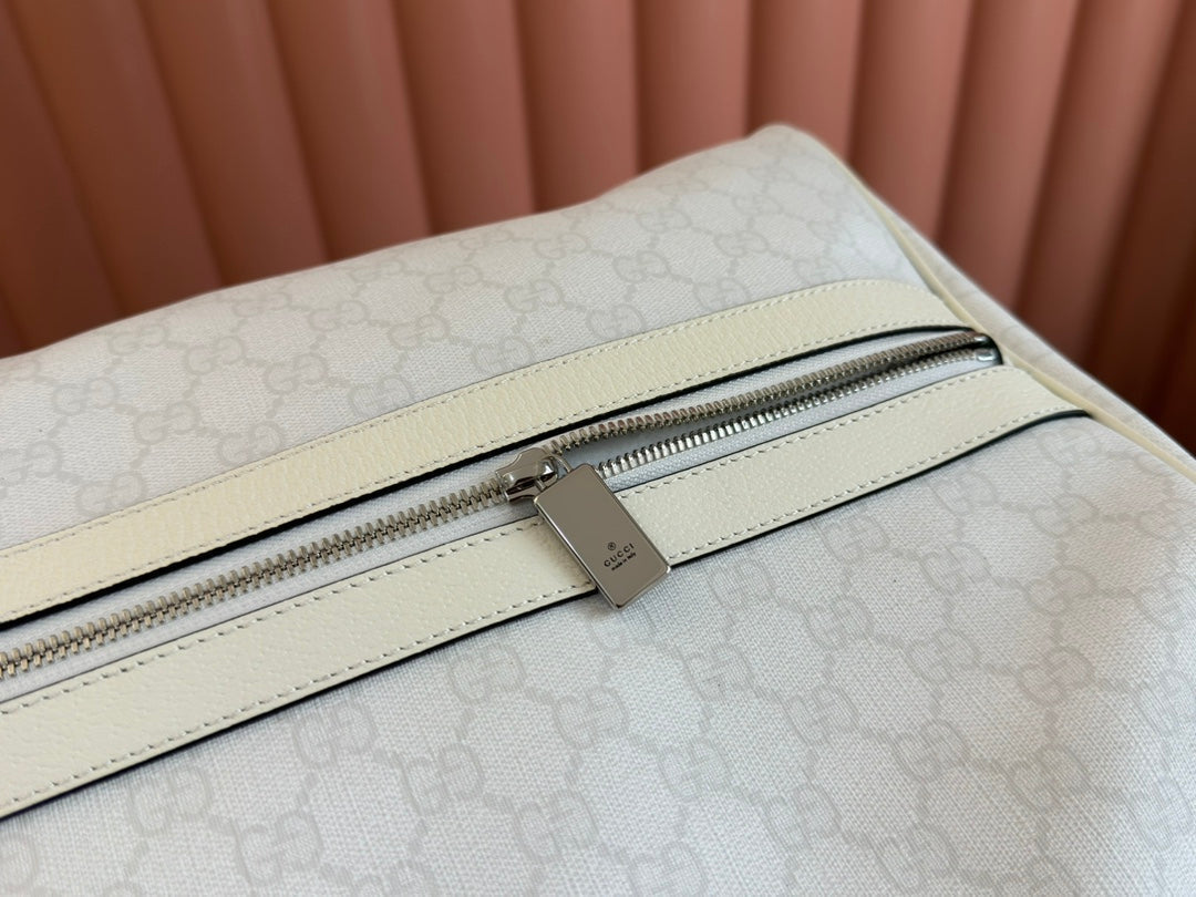 Gucci Travel Bag White Red Canvas 239930