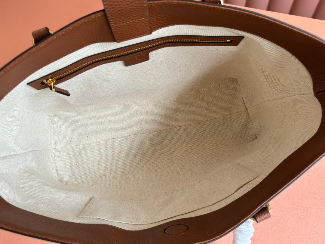 Gucci Ophidia 38cm Bag Blue Brown Leather Canvas 244458