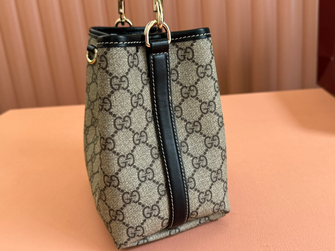 Gucci Ophidia 20.5cm Bag Ebony Black Canvas 248560