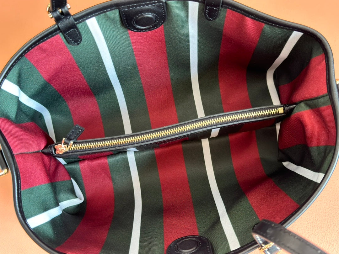 Gucci Ophidia 31cm Bag Ebony Black Canvas 248556