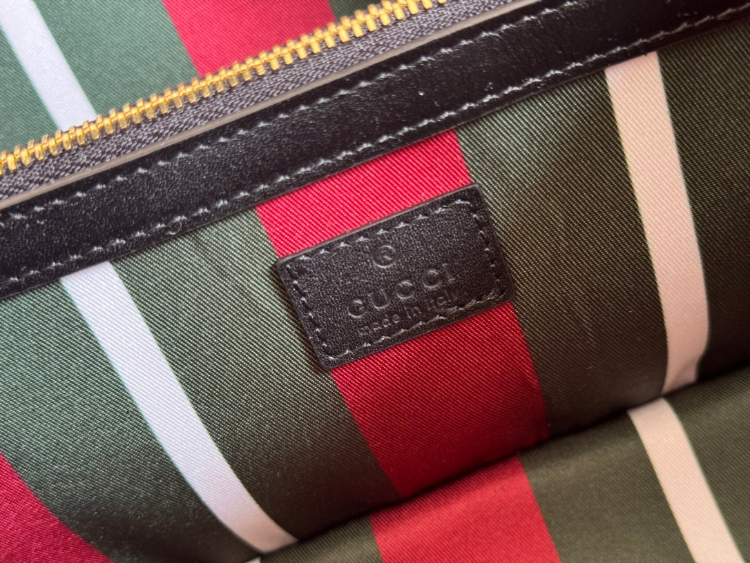 Gucci Ophidia 31cm Bag Ebony Black Canvas 248556