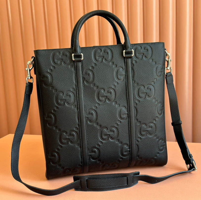 Gucci Medium Bag 42cm Black Embossed Leather 248521