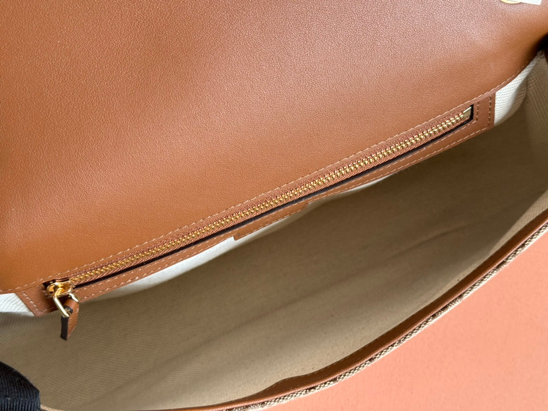 Gucci Blondie 32 Bag Brown Beige Leather Canvas 239899