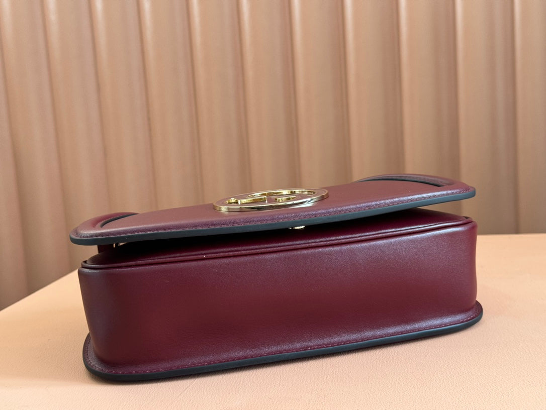 Gucci Blondie Small Shoulder Bag 26 Burgundy Calfskin 272180