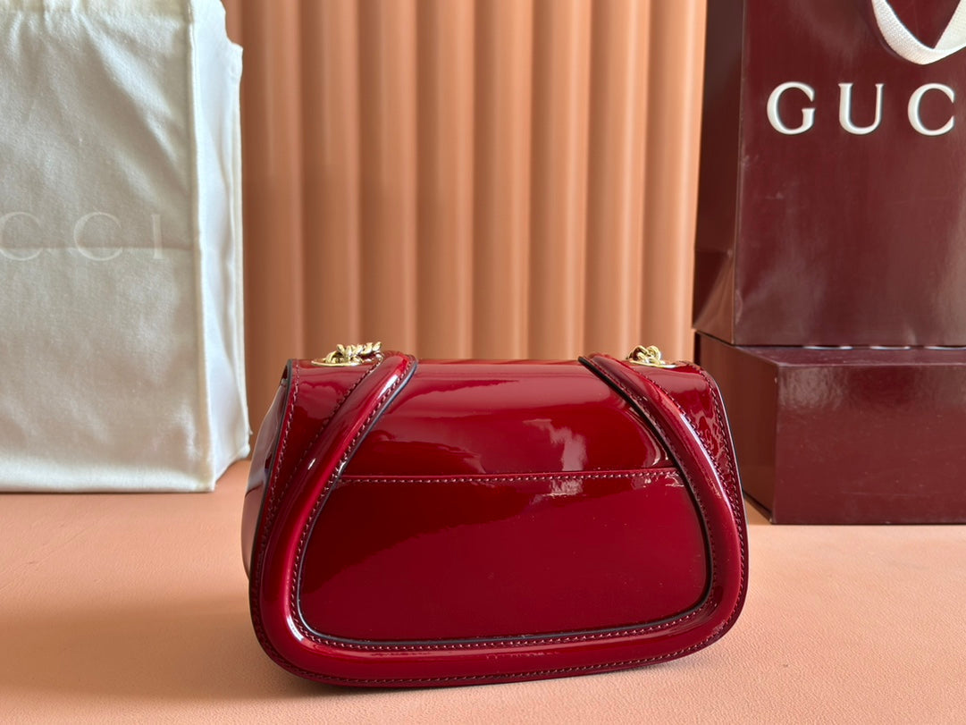 Gucci Blondie Bag Rosso Ancora Red Patent Leather