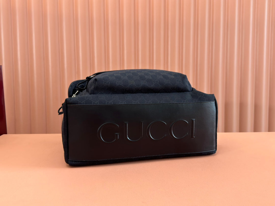 Gucci Backpack Black Canvas Leather 248447