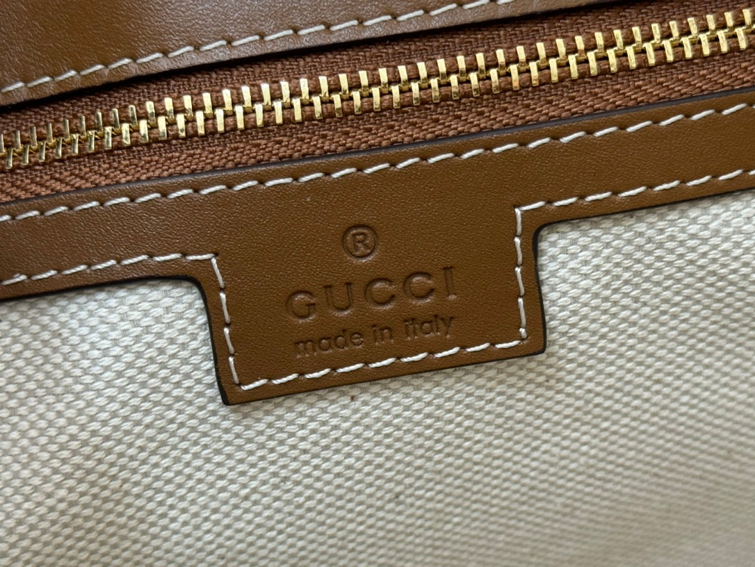 Gucci 73 Mini 27.5cm Bucket Bag Brown Smooth Leather 244436
