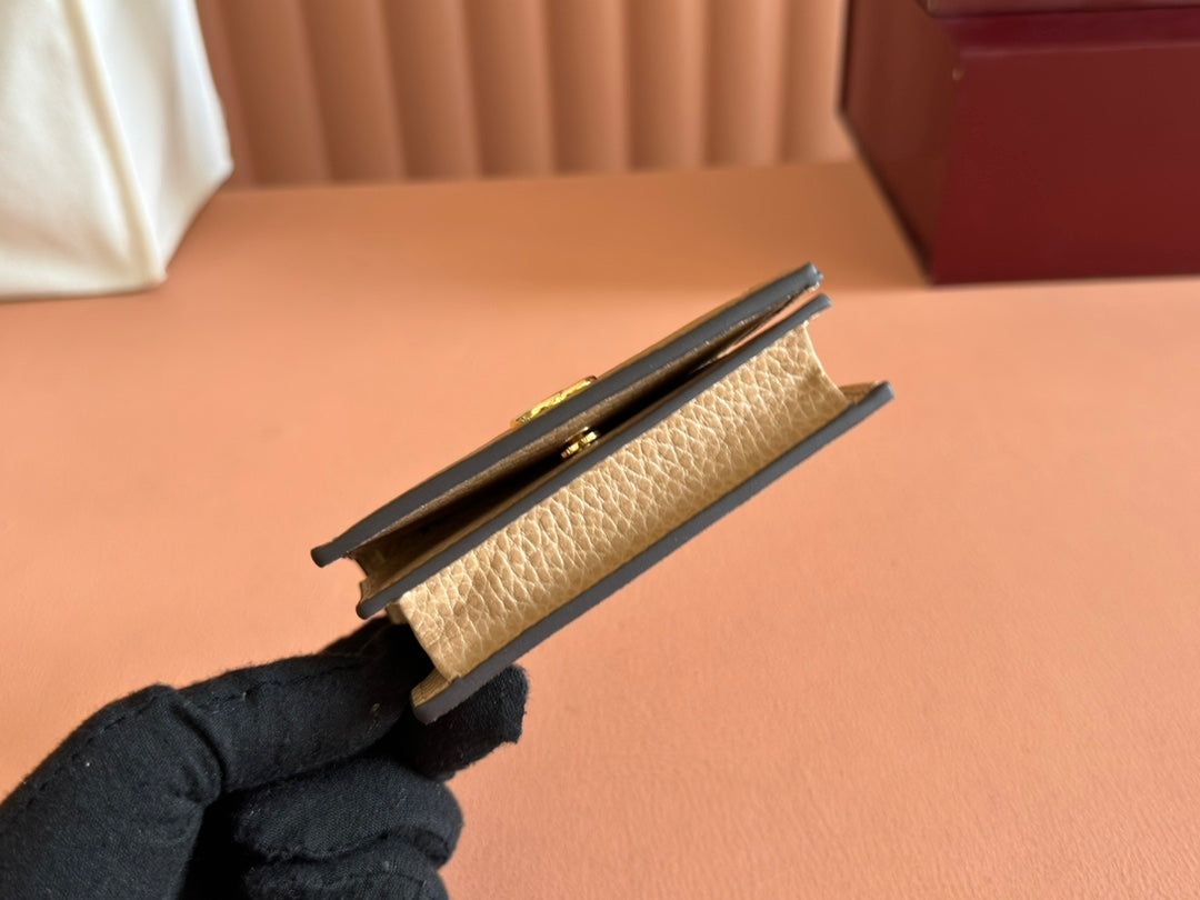 Gucci Marmont Wallet Beige mix Brown Canvas Leather 250959