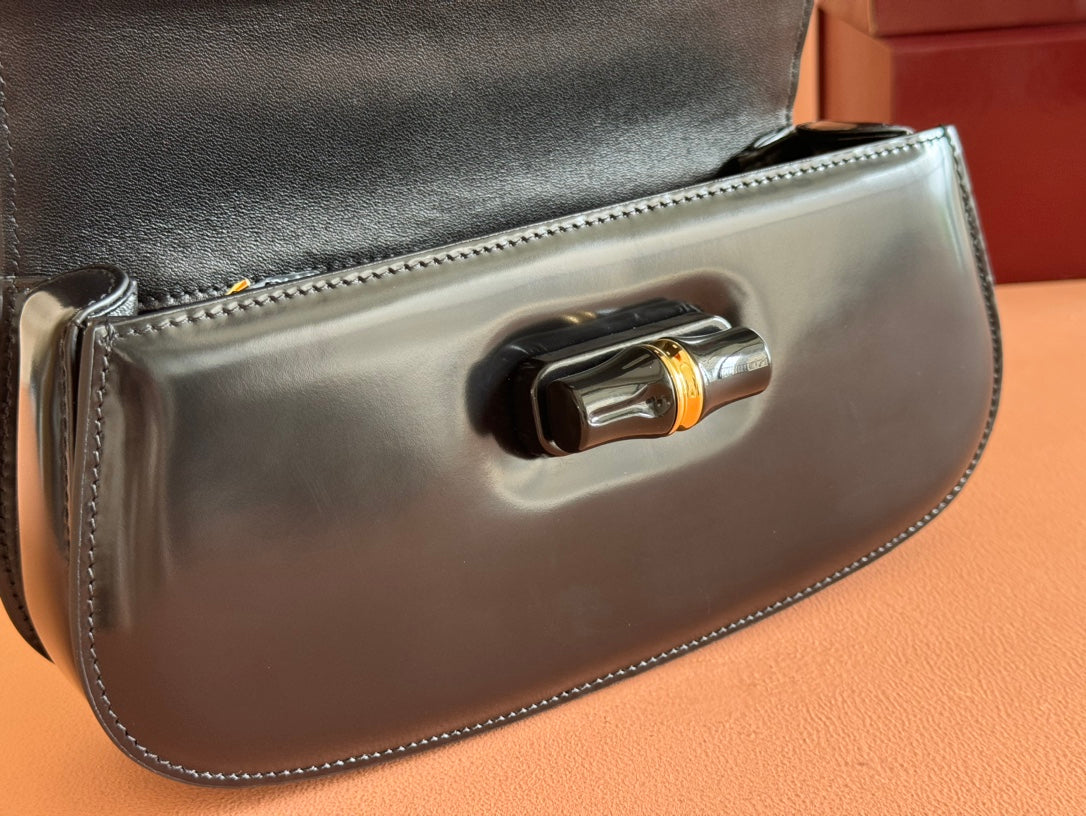 Gucci Bamboo Diva Bag Black Leather 255196