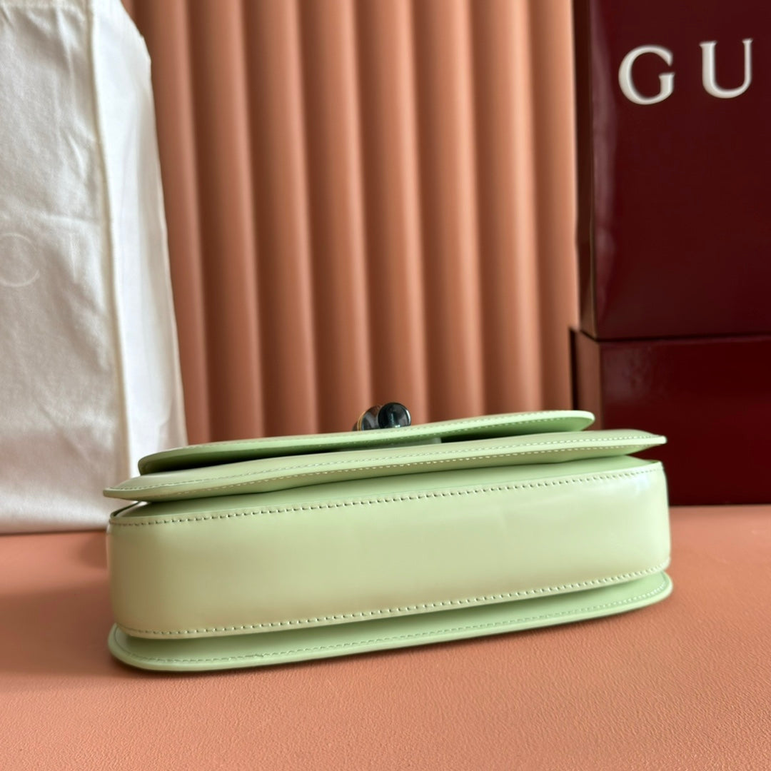 Gucci Bamboo Diva Bag Mint Green Leather 255199