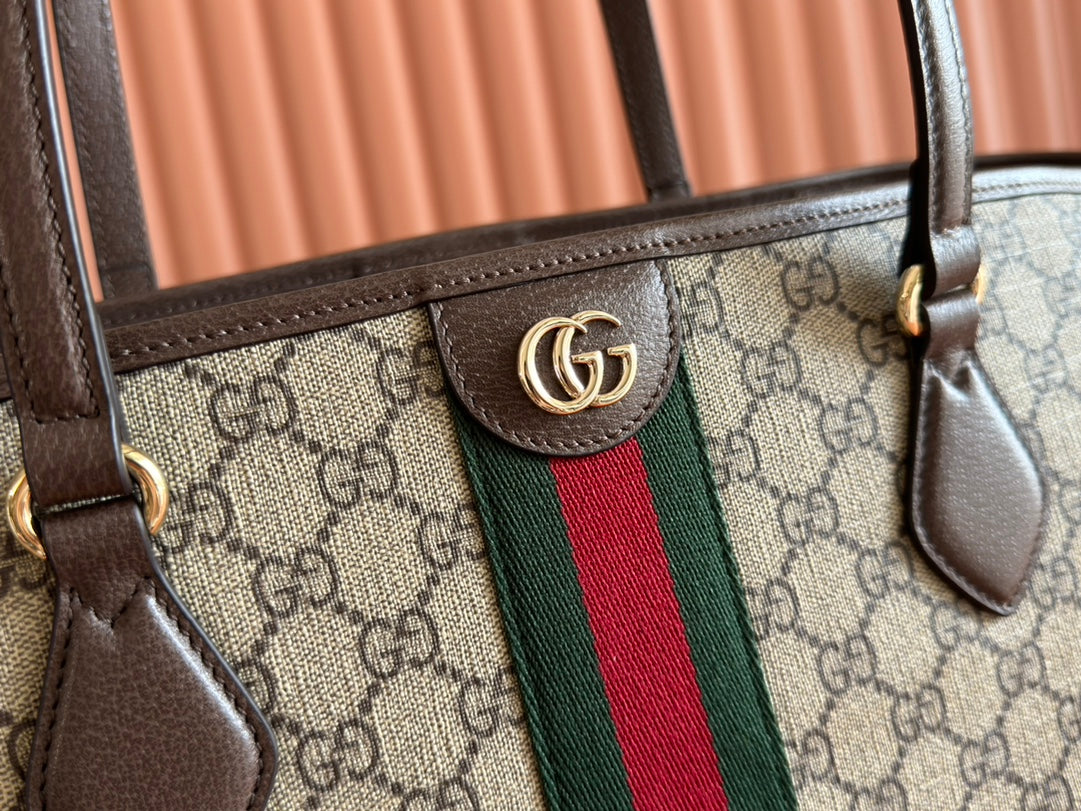 Gucci Ophidia 31cm Bag Ebony Brown Canvas 255280