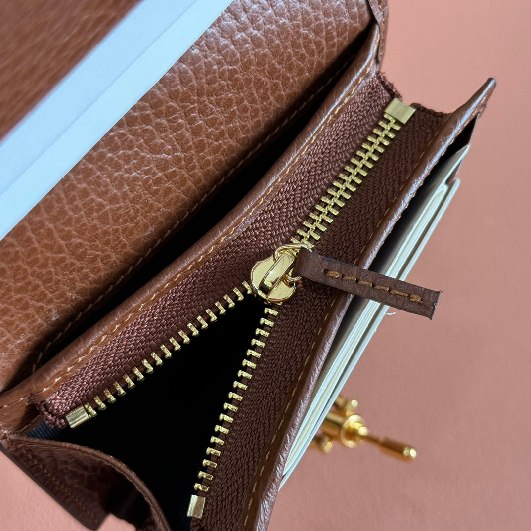 Gucci Jackie Wallet Blue Brown Canvas Leather 255172