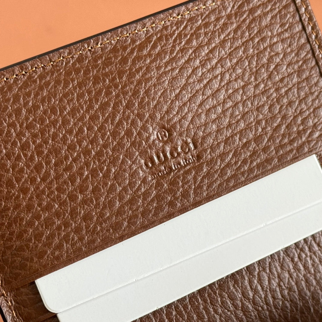 Gucci Jackie Wallet Blue Brown Canvas Leather 255172