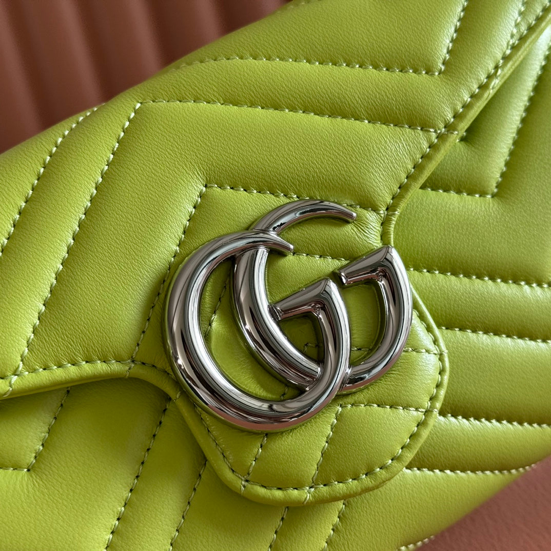 Gucci Marmont Chain Wallet Green Cowhide 254974