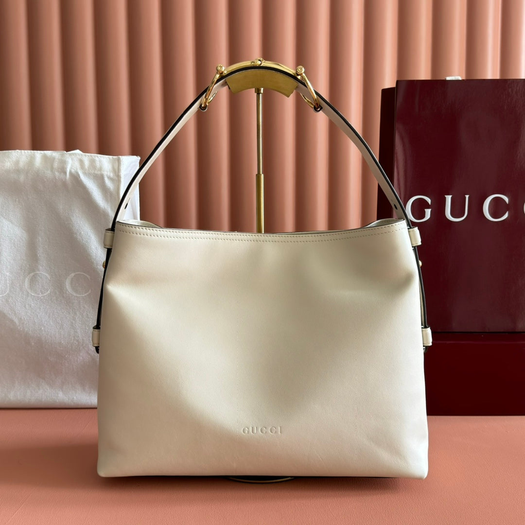 Gucci Beatrix Handbag 35 White Cowhide  272127