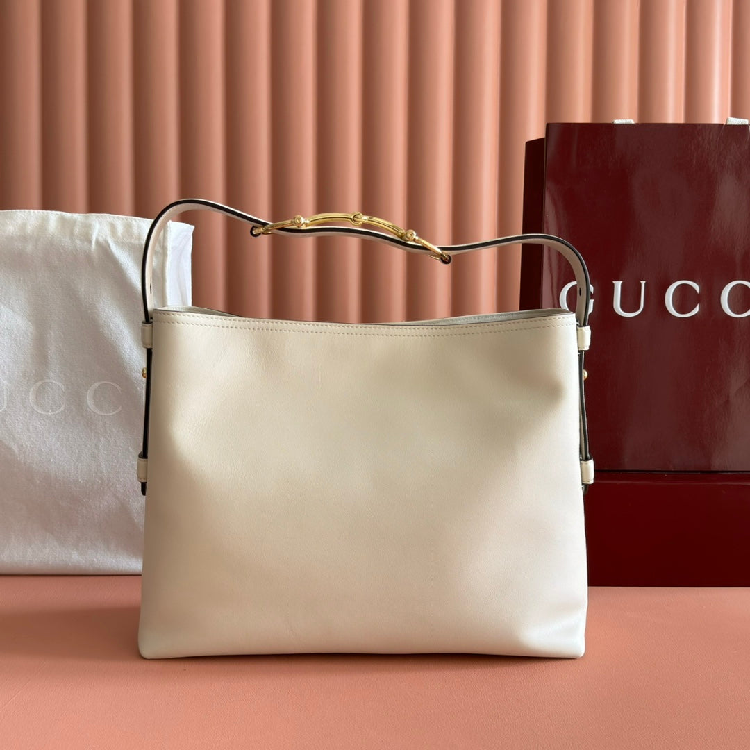 Gucci Beatrix Handbag 35 White Cowhide  272127