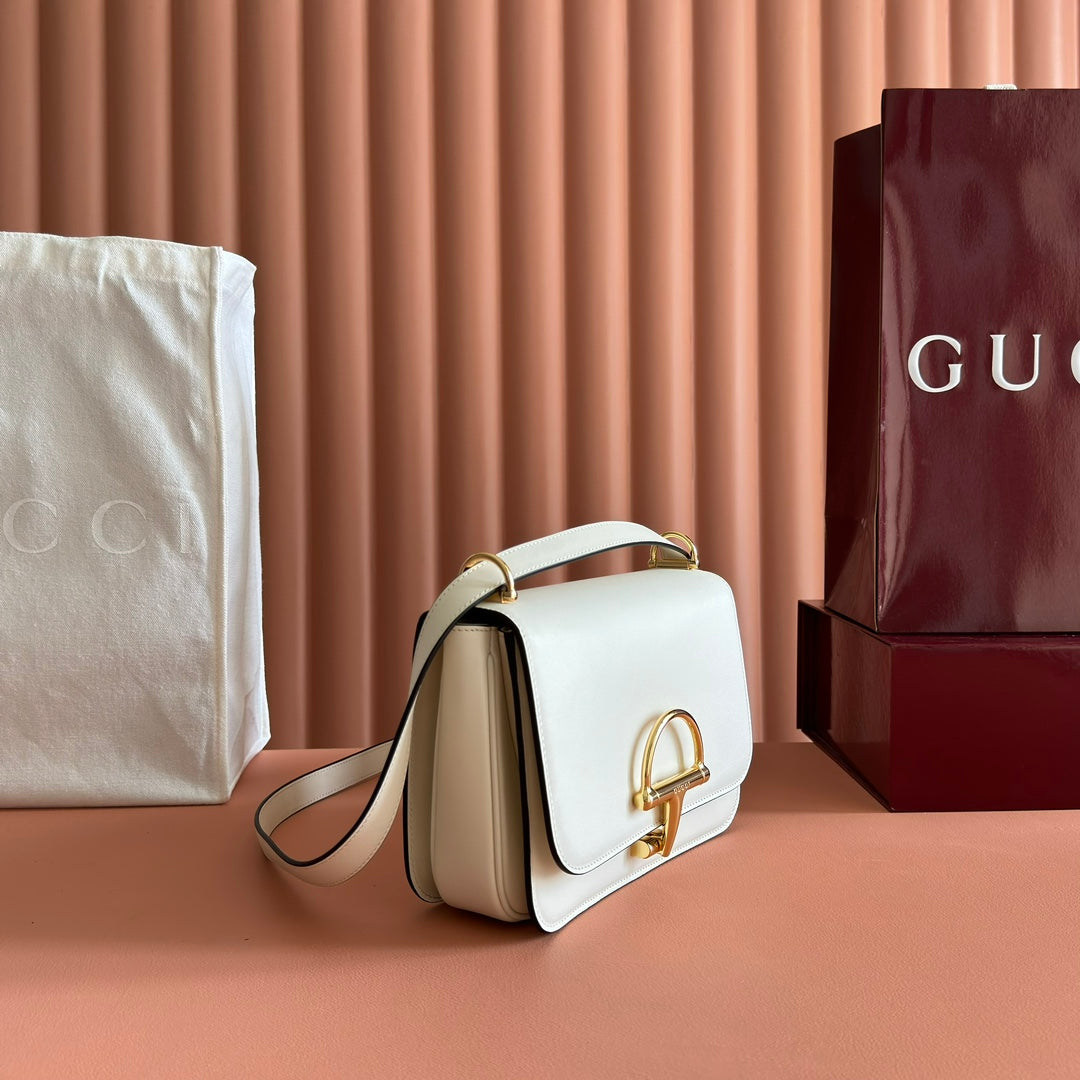 Gucci Siena Small Shoulder Bag White Leather 272120